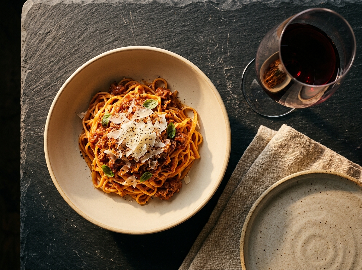 Menu digitale personalizzato NOBRU Menu — Piatto artigianale e calice di vino